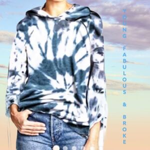 Young Fabulous & Broke Tie Dye Hoodie Sweatshirt With Ties Size XS